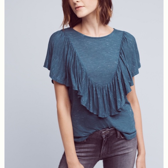 Anthropologie • Dolan Left Delon Ruffle T Shirt - Picture 2 of 7